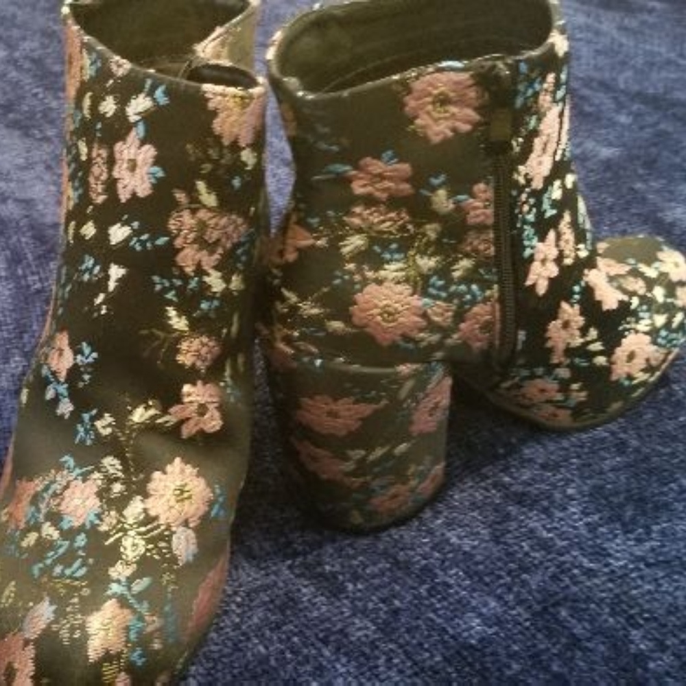 Floral Brocade Booties